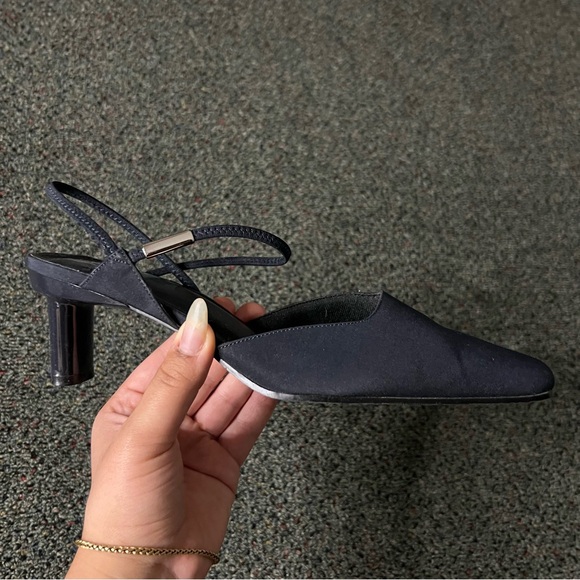 Black Vintage Y2K 90s Strappy Low Block Kitten Square-Toe Heels Comfortable Sz 8 - Picture 16 of 16